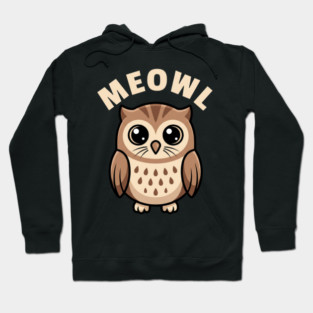 Meowl – Adorable Owl Cartoon With Big Eyes Hoodie