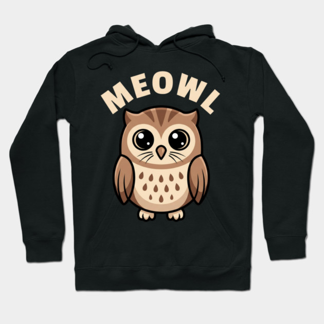 Meowl – Adorable Owl Cartoon With Big Eyes Hoodie by ArtistTee ⭐⭐⭐⭐⭐