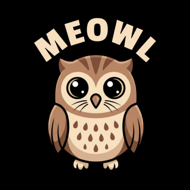 Meowl – Adorable Owl Cartoon With Big Eyes by ArtistTee ⭐⭐⭐⭐⭐