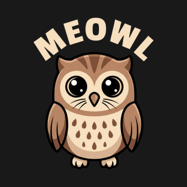 Meowl – Adorable Owl Cartoon With Big Eyes by ArtistTee ⭐⭐⭐⭐⭐