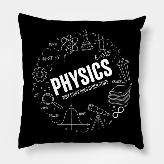 Physics Doodle Diagram – Science Formula Illustration Pillow by ArtistTee ⭐⭐⭐⭐⭐