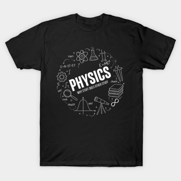 Physics Doodle Diagram – Science Formula Illustration T-Shirt by ArtistTee ⭐⭐⭐⭐⭐