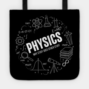 Physics Doodle Diagram – Science Formula Illustration Tote