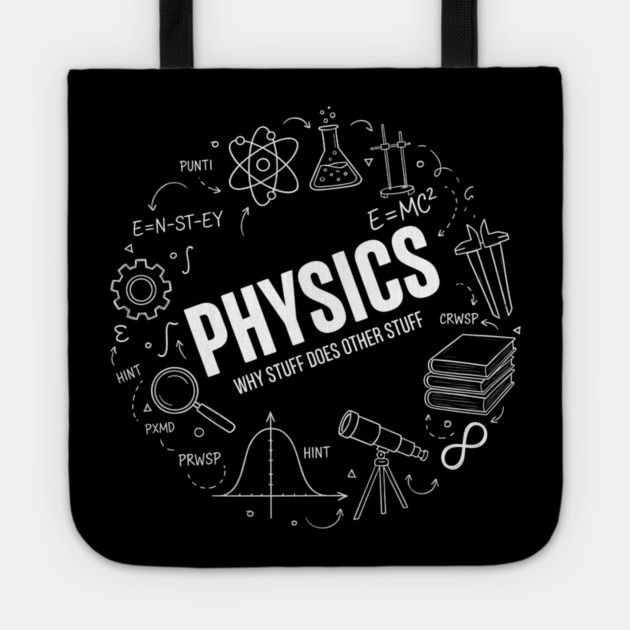 Physics Doodle Diagram – Science Formula Illustration Tote by ArtistTee ⭐⭐⭐⭐⭐