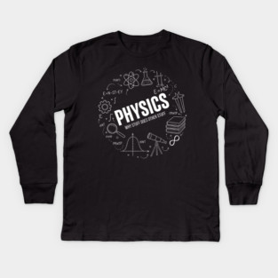 Physics Doodle Diagram – Science Formula Illustration Kids Long Sleeve T-Shirt