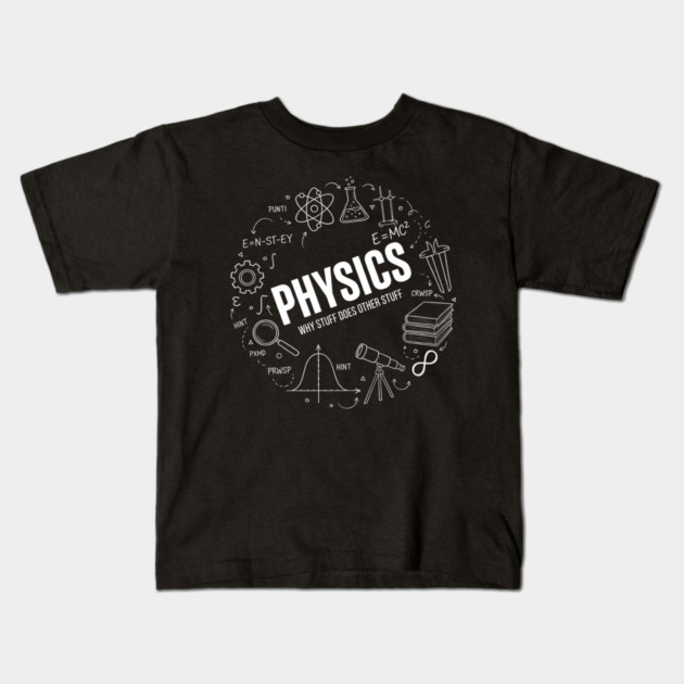 Physics Doodle Diagram – Science Formula Illustration Kids T-Shirt by ArtistTee ⭐⭐⭐⭐⭐