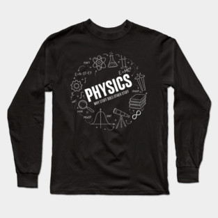 Physics Doodle Diagram – Science Formula Illustration Long Sleeve T-Shirt