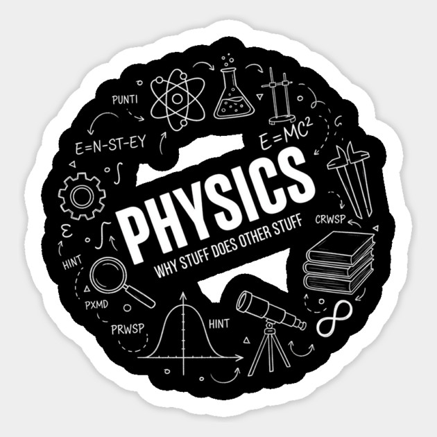 Physics Doodle Diagram – Science Formula Illustration Sticker by ArtistTee ⭐⭐⭐⭐⭐