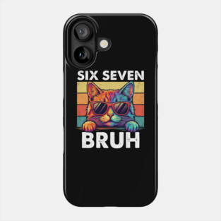 Six Sevten Bruh – Retro Sunglasses Cat Graphic Phone Case