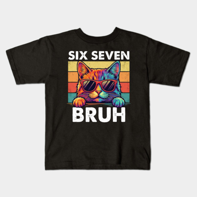 Six Sevten Bruh – Retro Sunglasses Cat Graphic Kids T-Shirt by ArtistTee ⭐⭐⭐⭐⭐