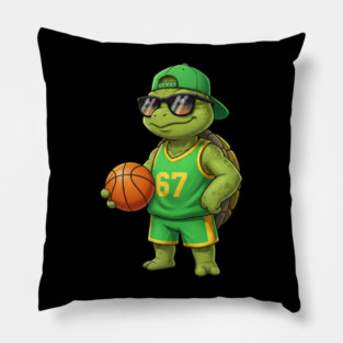 Basketball Turtle Character – Cool Turtle with Jersey 67 Pillow