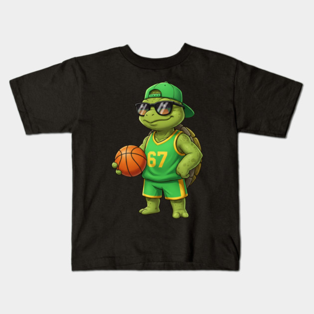 Basketball Turtle Character – Cool Turtle with Jersey 67 Kids T-Shirt by ArtistTee ⭐⭐⭐⭐⭐