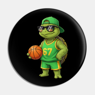 Basketball Turtle Character – Cool Turtle with Jersey 67 Pin