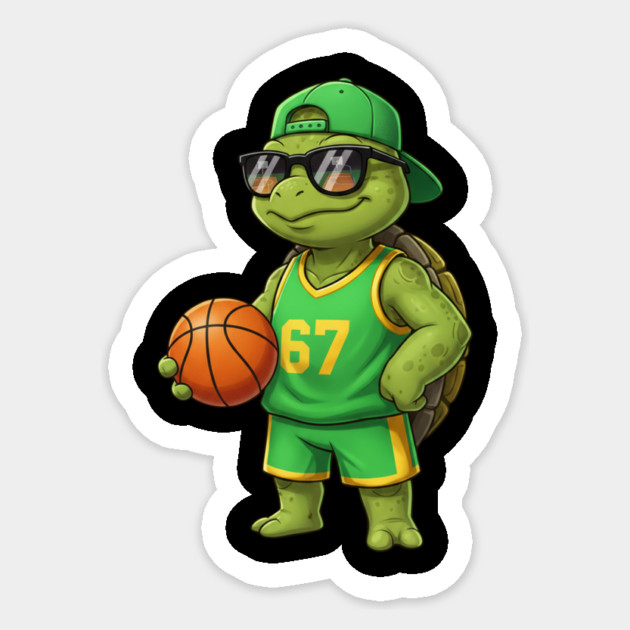 Basketball Turtle Character – Cool Turtle with Jersey 67 Sticker by ArtistTee ⭐⭐⭐⭐⭐