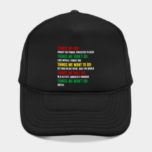 Hip Hop Checklist - Things We Did & Won't Do Hat