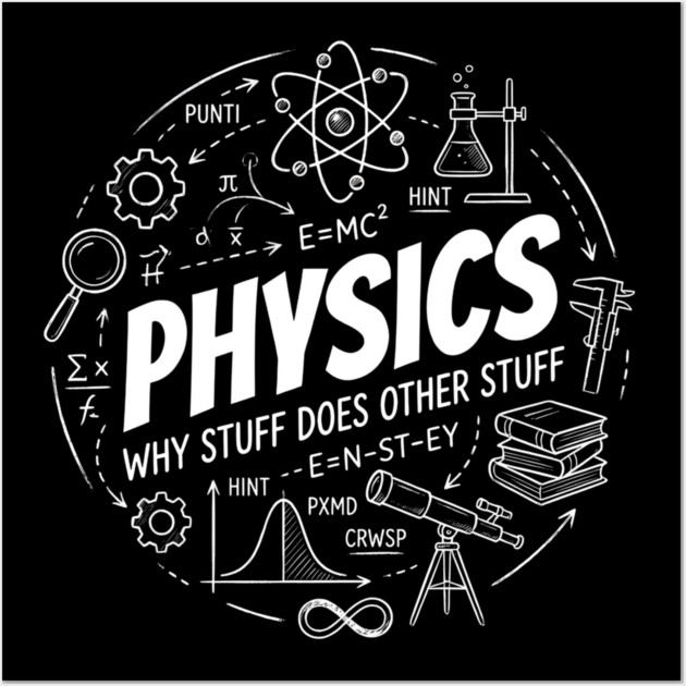 Physics Science Diagram – Why Stuff Does Other Stuff Wall Art by ArtistTee ⭐⭐⭐⭐⭐