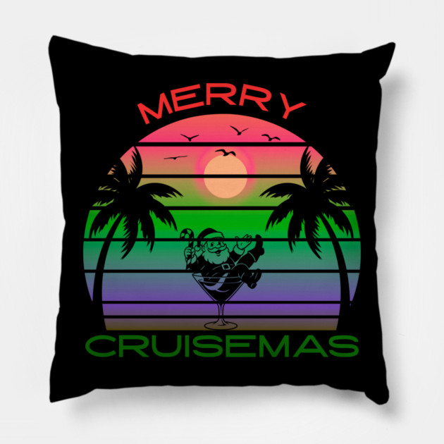 Merry Cruisemas Pillow by Creatifly Graphic Tees