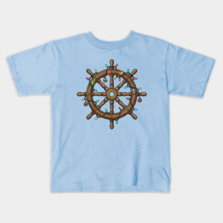 Merry Cruisemas - Christmas Ship Wheel Kids T-Shirt