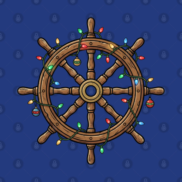 Merry Cruisemas - Christmas Ship Wheel by Creatifly Graphic Tees