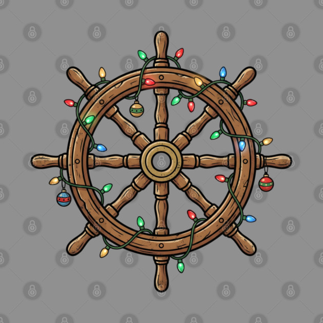 Merry Cruisemas - Christmas Ship Wheel by Creatifly Graphic Tees
