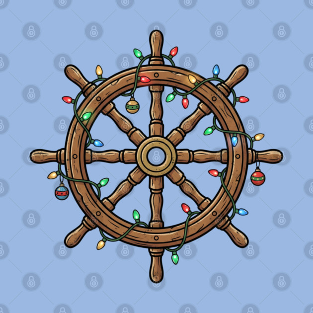 Merry Cruisemas - Christmas Ship Wheel by Creatifly Graphic Tees