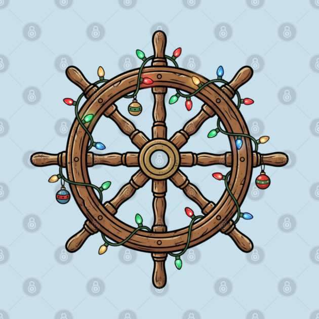 Merry Cruisemas - Christmas Ship Wheel by Creatifly Graphic Tees