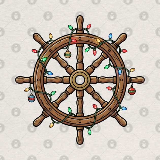 Merry Cruisemas - Christmas Ship Wheel by Creatifly Graphic Tees