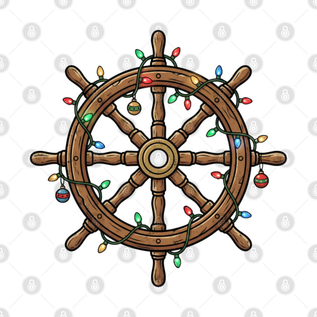 Merry Cruisemas - Christmas Ship Wheel by Creatifly Graphic Tees