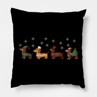 Dachshund Christmas Dog Lovers Pillow