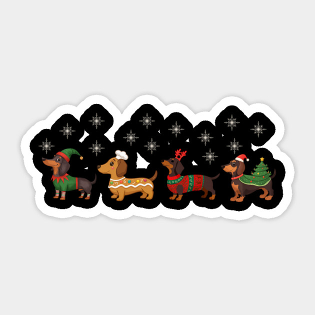 Dachshund Christmas Dog Lovers Sticker by yangho
