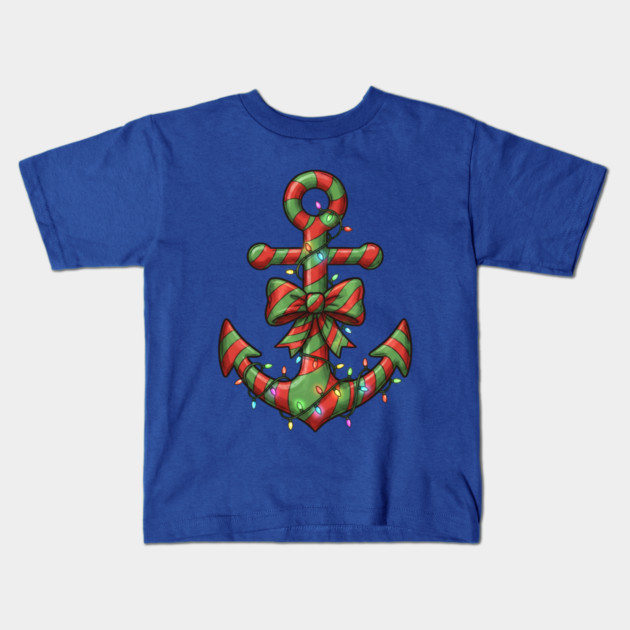 Merry Cruisemas - Anchor Christmas Kids T-Shirt by Creatifly Graphic Tees