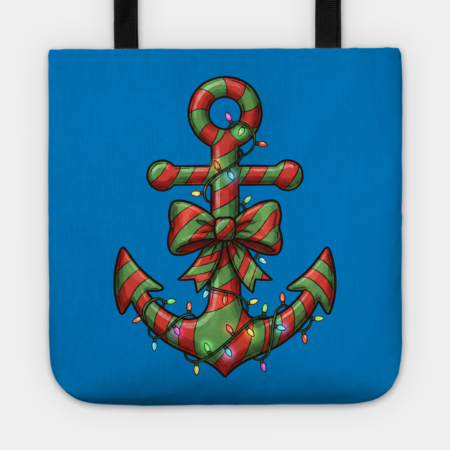 Merry Cruisemas - Anchor Christmas Tote by Creatifly Graphic Tees