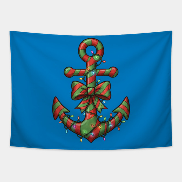 Merry Cruisemas - Anchor Christmas Tapestry by Creatifly Graphic Tees