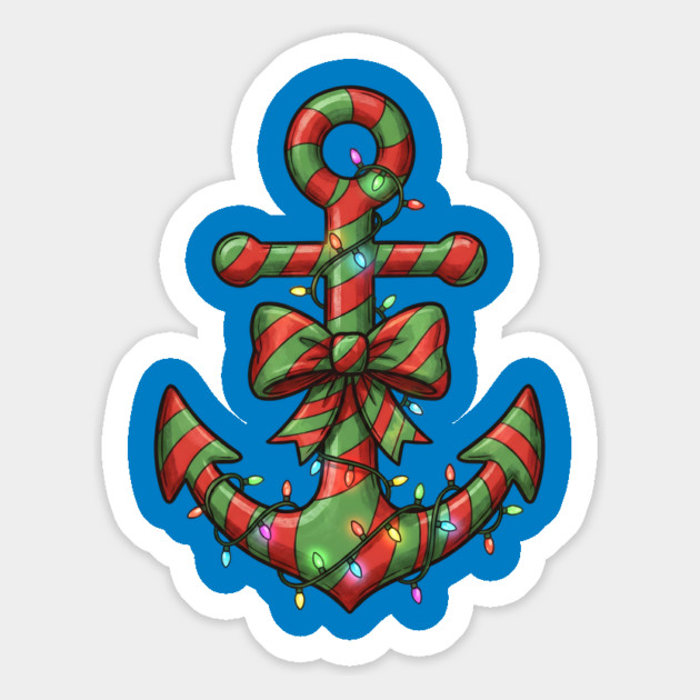 Merry Cruisemas - Anchor Christmas Magnet by Creatifly Graphic Tees
