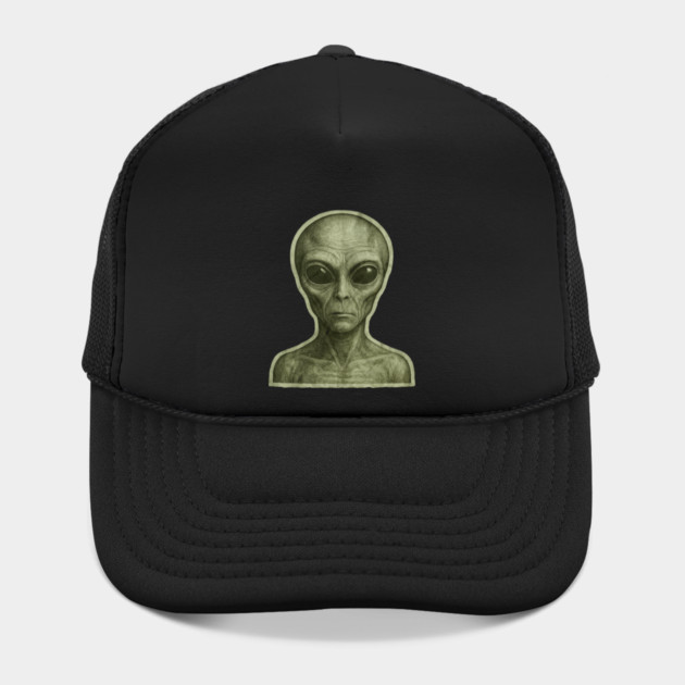 Green Alien Head, Sci-Fi Alien Design by Pixel Threads 