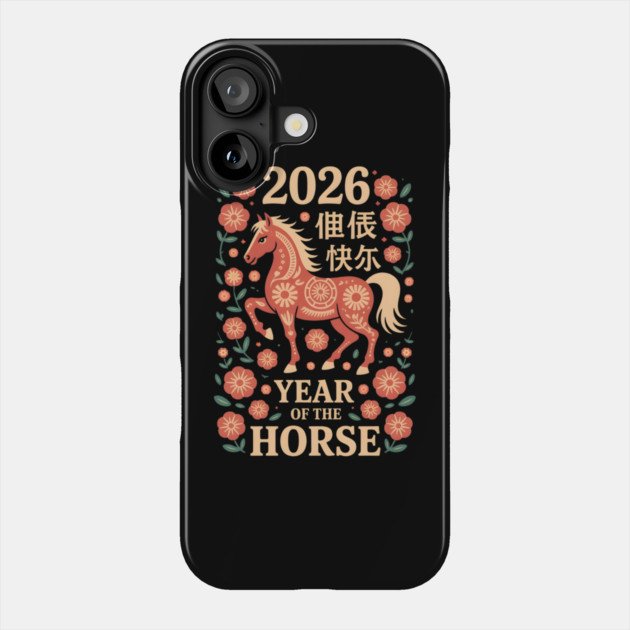 Chinese New Year 2026 Year of The Horse Phone Case by Creatifly Graphic Tees