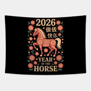 Chinese New Year 2026 Year of The Horse Tapestry