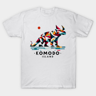 Komodo Island Minimal Cubism Art Print – Modern Abstract Indonesia Travel Poster T-Shirt