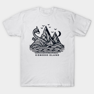 Komodo Island Minimal Cubism Art Print – Modern Abstract Indonesia Travel Poster T-Shirt