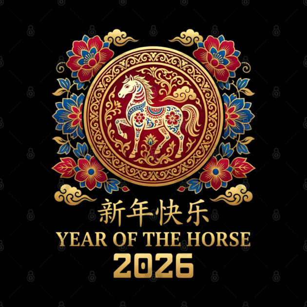 Chinese New Year 2026 Year Of The Horse by Creatifly Graphic Tees
