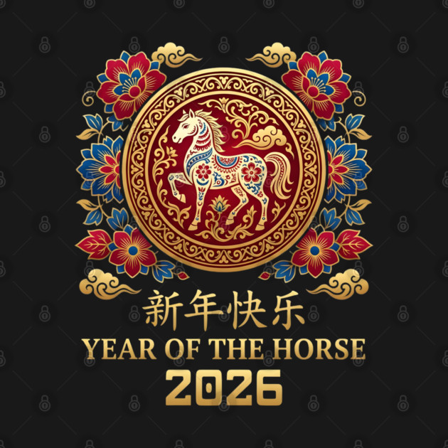 Chinese New Year 2026 Year Of The Horse by Creatifly Graphic Tees