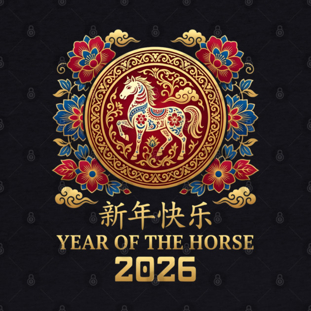 Chinese New Year 2026 Year Of The Horse by Creatifly Graphic Tees