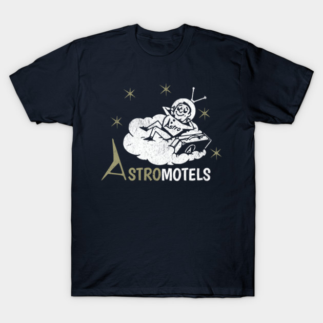 Vintage Hotel Matchbook Astro Motels 50s Retro Spaceman T-Shirt by Yesteeyear