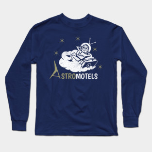 Vintage Hotel Matchbook Astro Motels 50s Retro Spaceman Long Sleeve T-Shirt