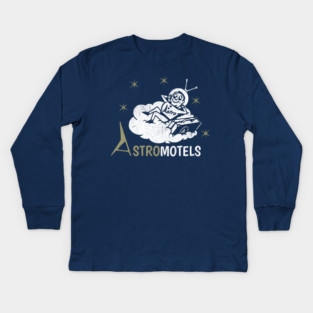 Vintage Hotel Matchbook Astro Motels 50s Retro Spaceman Kids Long Sleeve T-Shirt