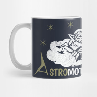 Vintage Hotel Matchbook Astro Motels 50s Retro Spaceman Mug