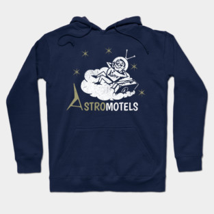 Vintage Hotel Matchbook Astro Motels 50s Retro Spaceman Hoodie