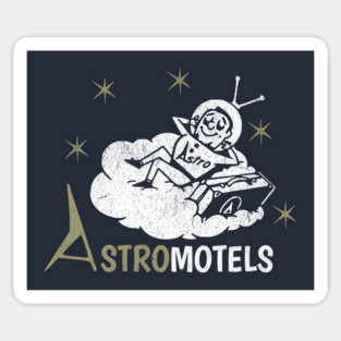 Vintage Hotel Matchbook Astro Motels 50s Retro Spaceman Sticker