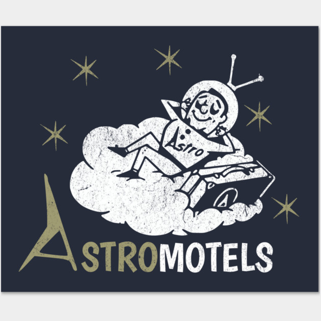 Vintage Hotel Matchbook Astro Motels 50s Retro Spaceman Wall Art by Yesteeyear