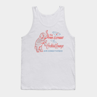 Retro Cocktail Lounge Matchbook Vintage Pink Elephant Tank Top